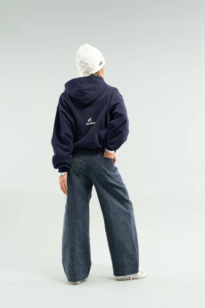 Navy Stitched Pants