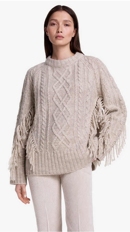 Crewneck Fringe Sweater